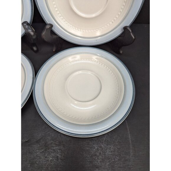Crowning Fashion Dinnerware by Johann Haviland Blue Rim 6 1/2" Saucer Set of 4 - Picture 5 of 9